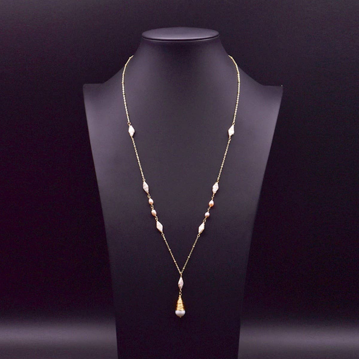 HIGH-END VINTAGE DIAMOND PEARL NECKLACE FOR WOMEN