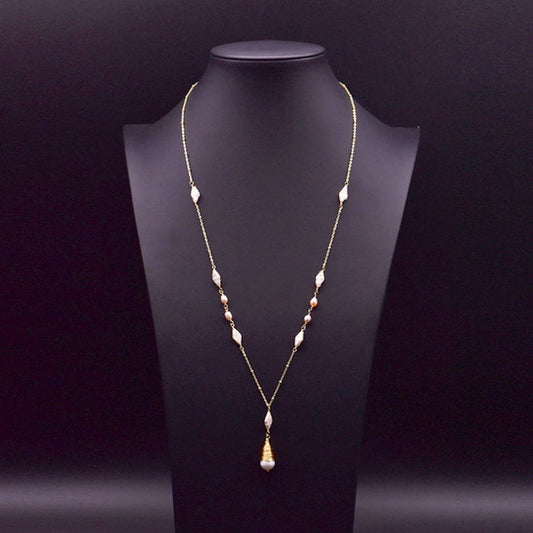 HIGH-END VINTAGE DIAMOND PEARL NECKLACE FOR WOMEN