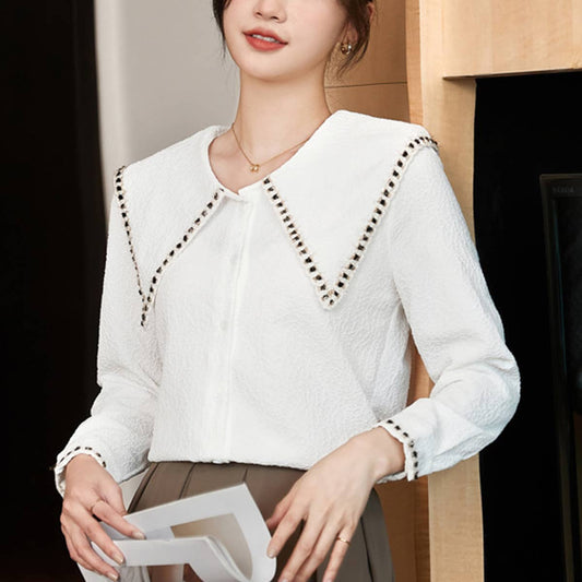 JACQUARD CHIFFON BLOUSE FOR WOMEN