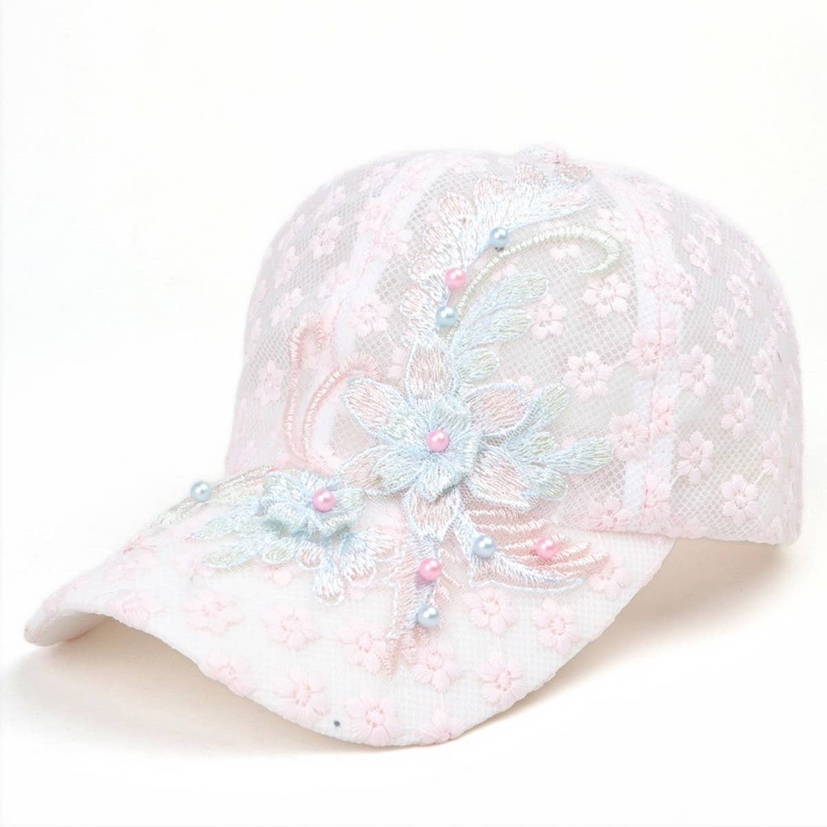 Summer Lace Floral Mesh Baseball Cap CWAH1533