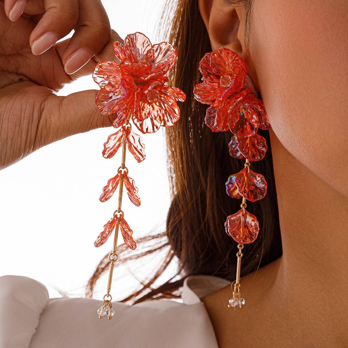 COLORFUL MERMAID FLOWER NECKLACE EARRING SET