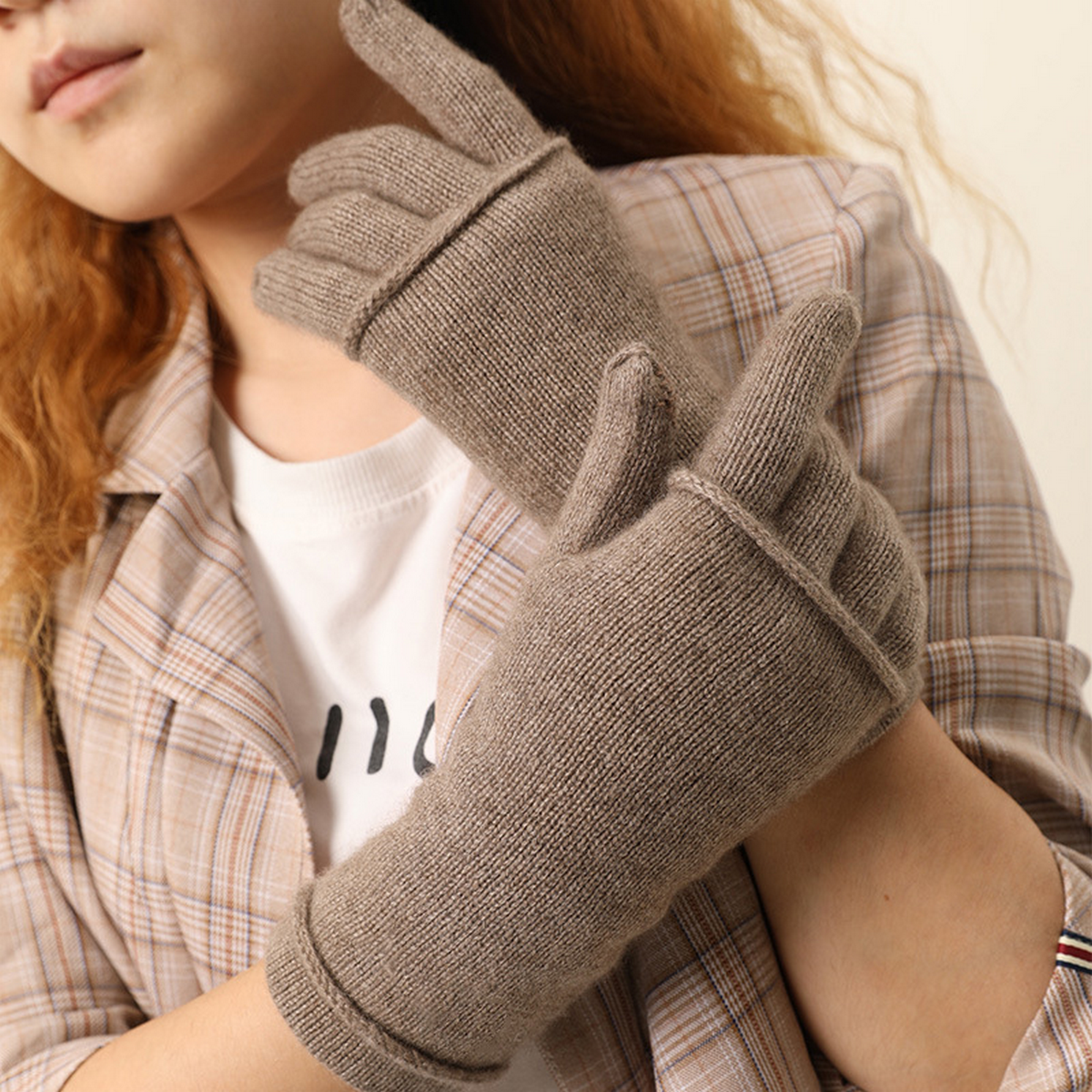 2-in-1 Cashmere Gloves ??Full Finger Touchscreen_CWAG0530