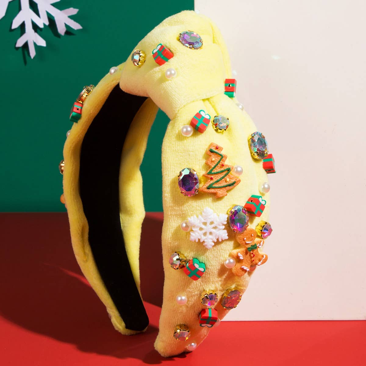 CHRISTMAS HAIR CORDUROY WITH DIAMOND SNOWFLAKES