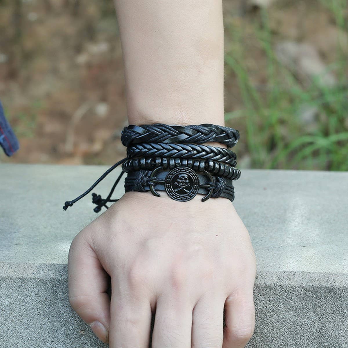 MEN'S PUNK SIMPLE RETRO SET BRACELET