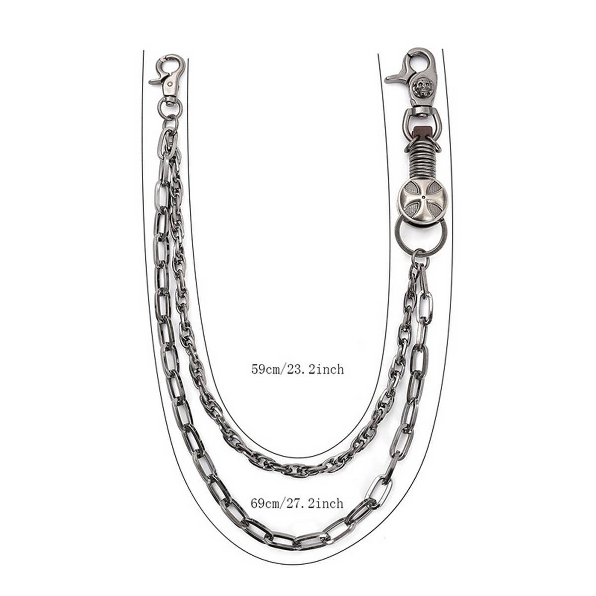 HIP-HOP STREET DANCE MULTI-LAYER JEANS CHAIN