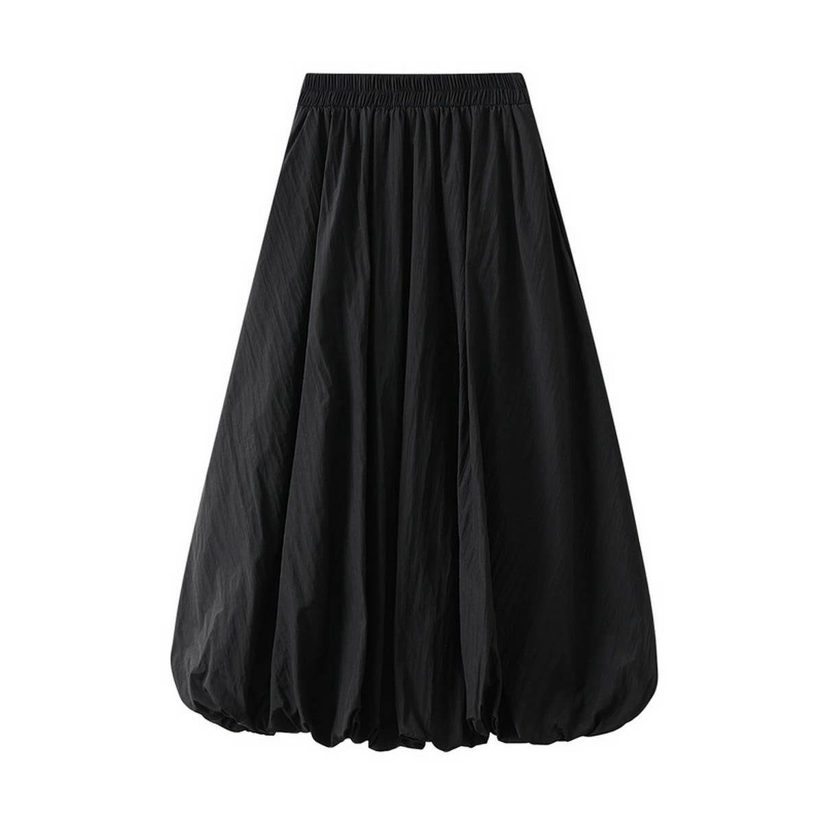 High-Waist Slim Fit Balloon Midi Skirt