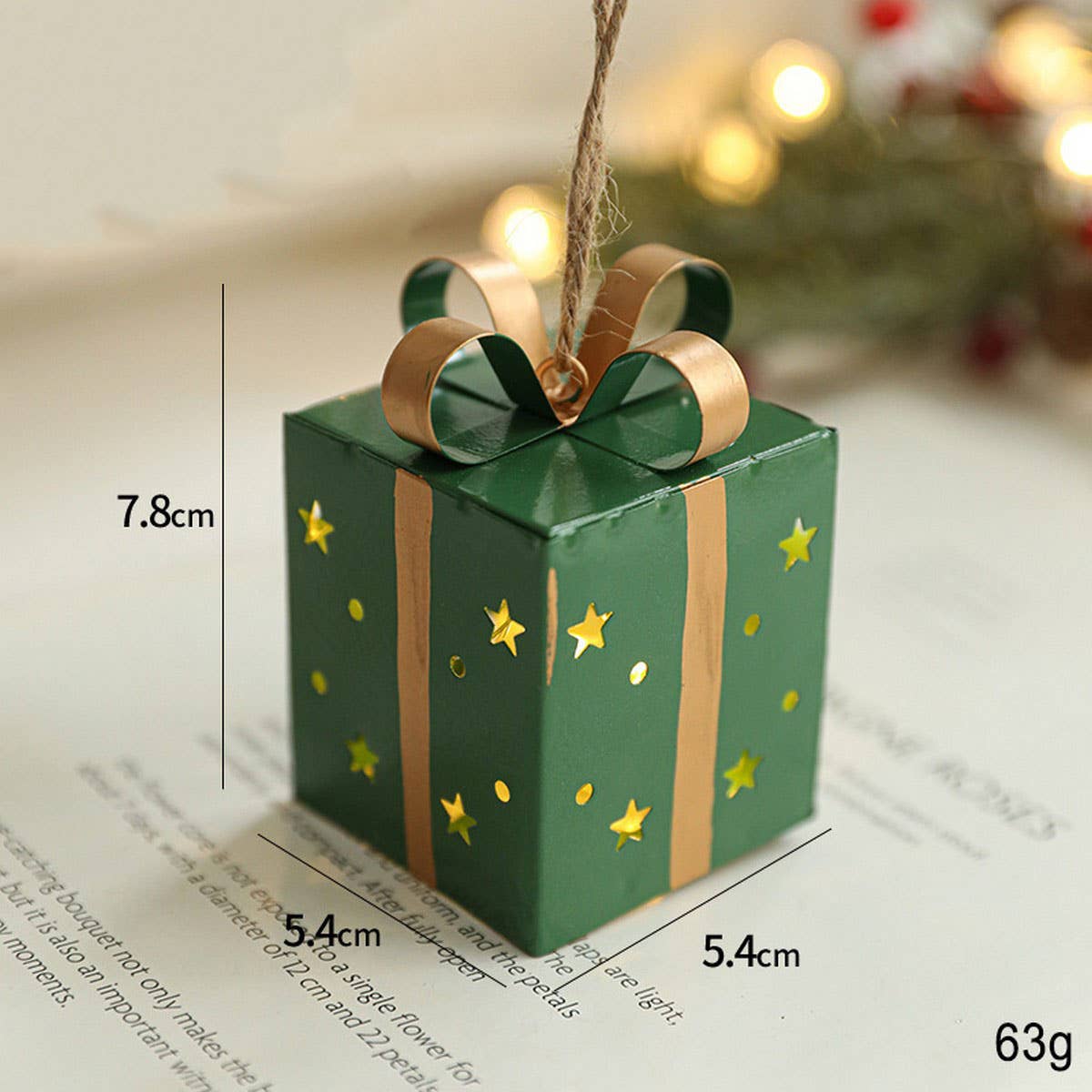 Iron Star Lighted Gift Box Xmas Tree Decor