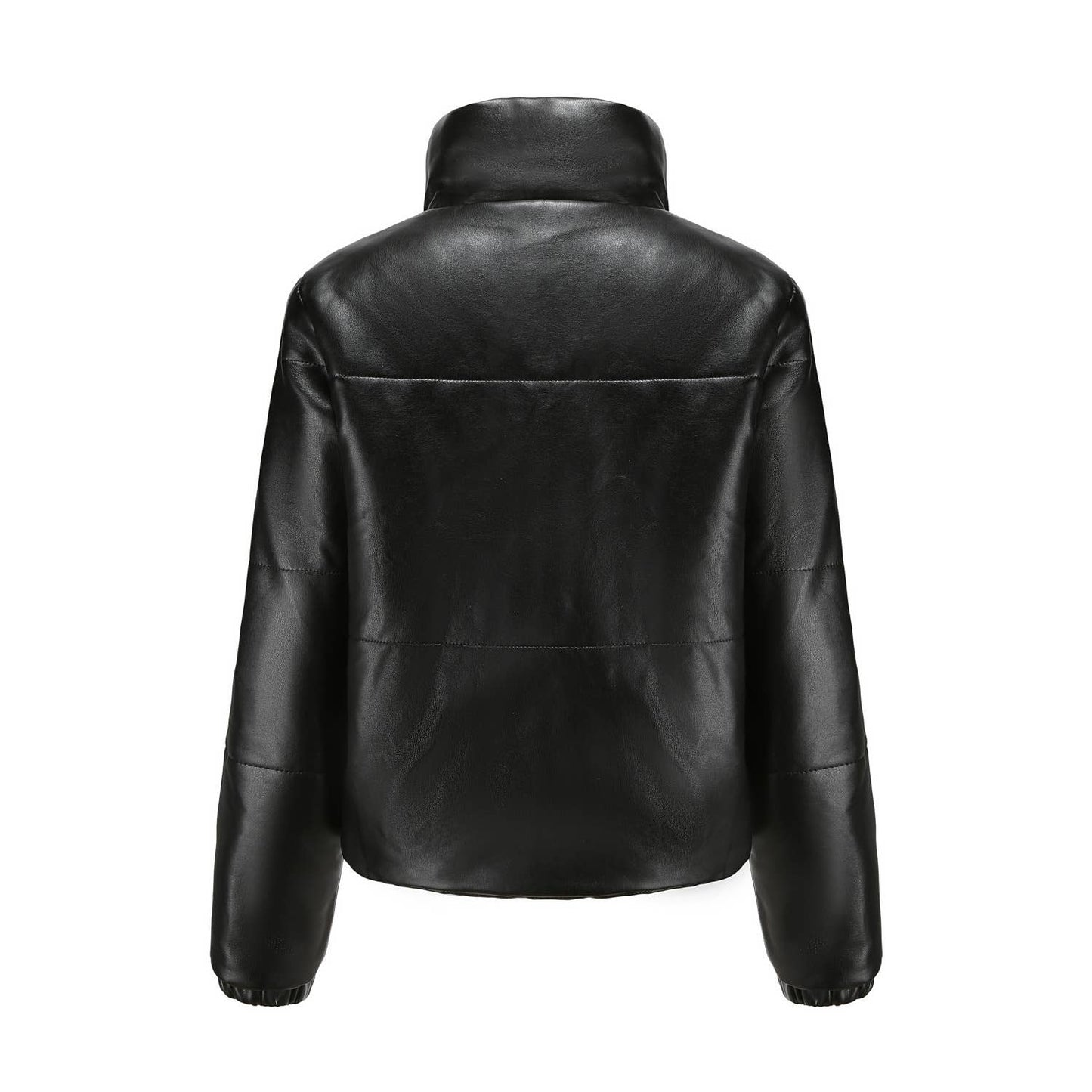 THICKENED COTTON COAT BREAD COAT PU LEATHER COAT