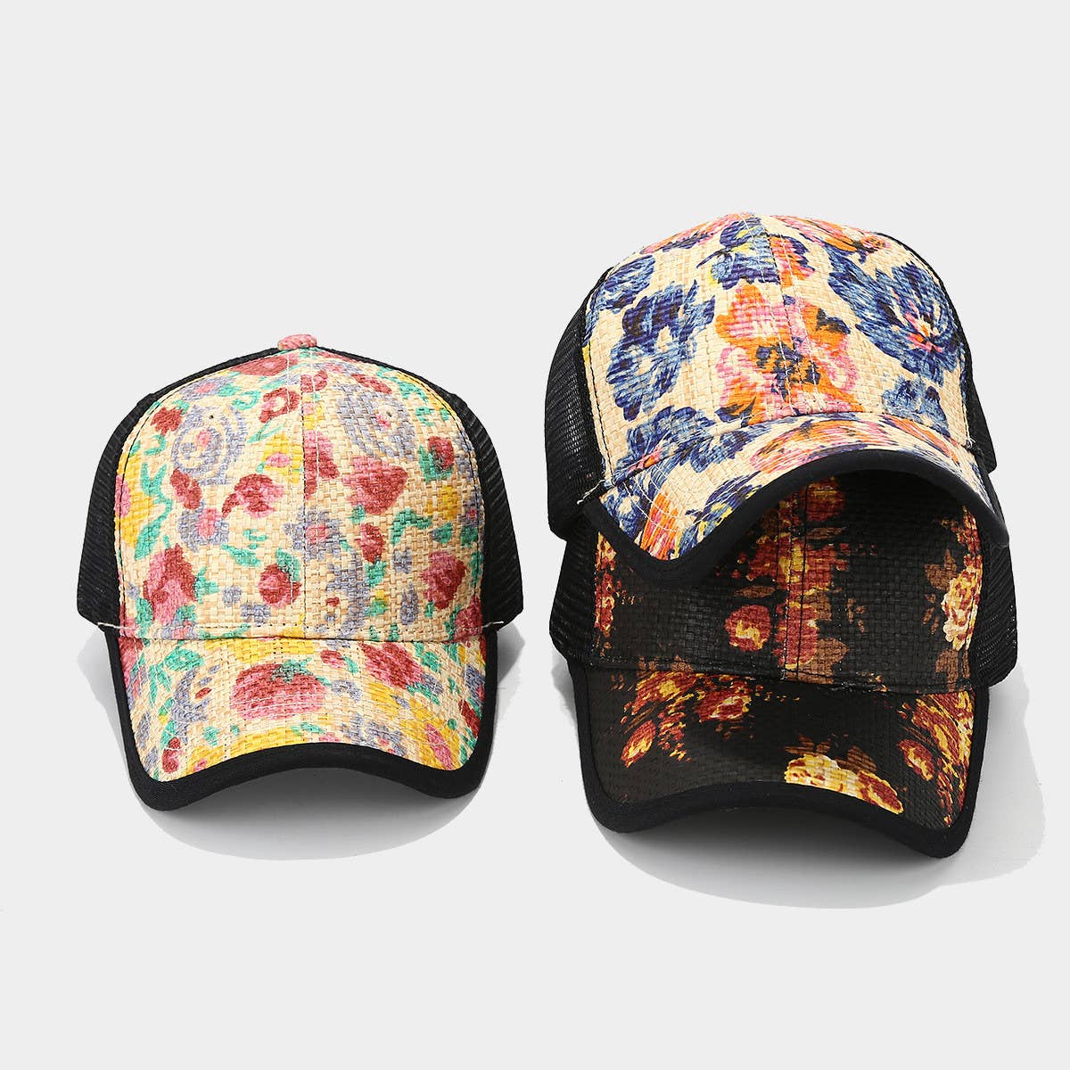 Stylish Floral Straw Cap, Unisex Summer Sun Hat CWAH1576