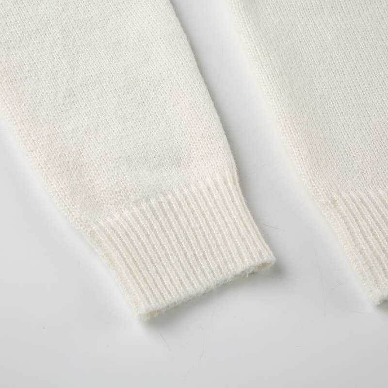 Girly Style Twist Solid Color Sweater