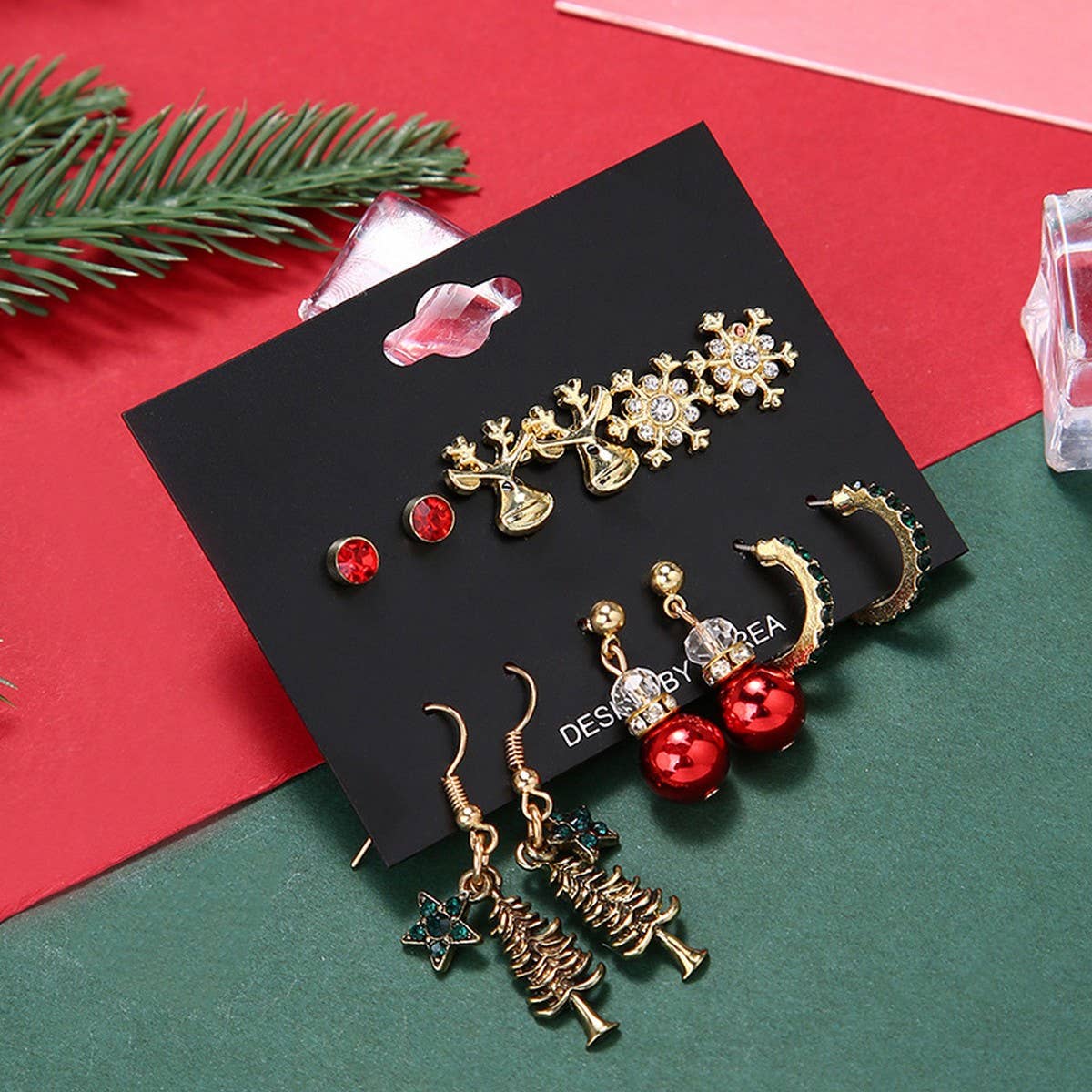 CHRISTMAS FASHION SWEET ALLOY EARRINGS JEWELRY SET