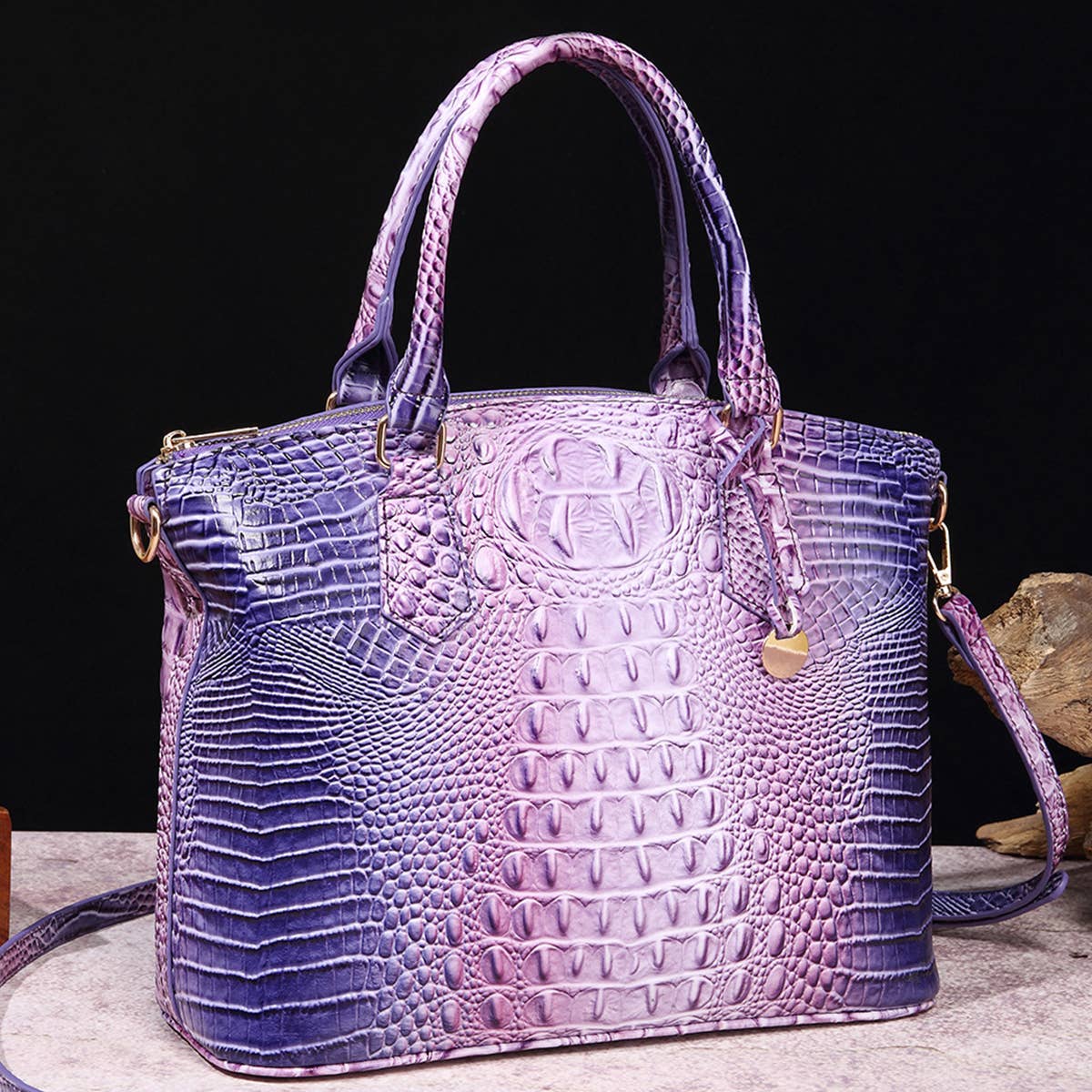 CLASSY CROCODILE PATTERN TOP HANDLE BAG_CWAB0572