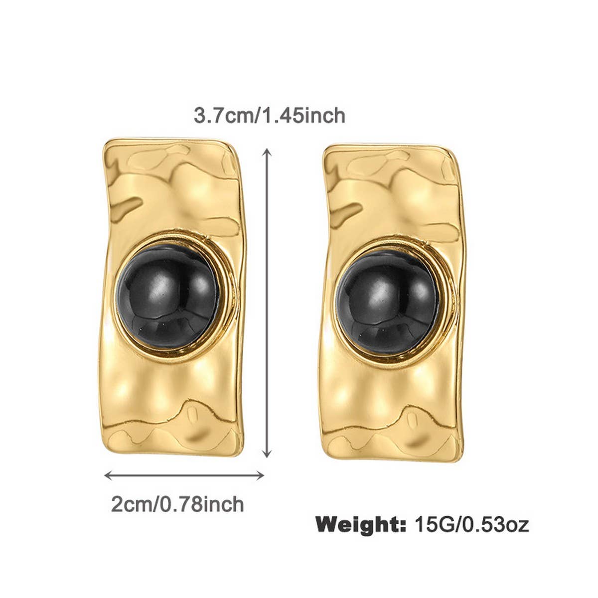 NEW FASHION TEMPERAMENT BLACK AND GOLD EARRINGS