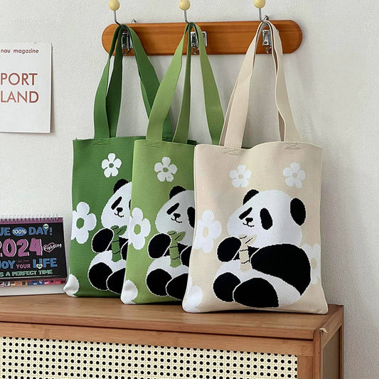 PANDA NEEDLE BAG CROSSBODY WOVEN SHOULDER BAG_CWAB3070