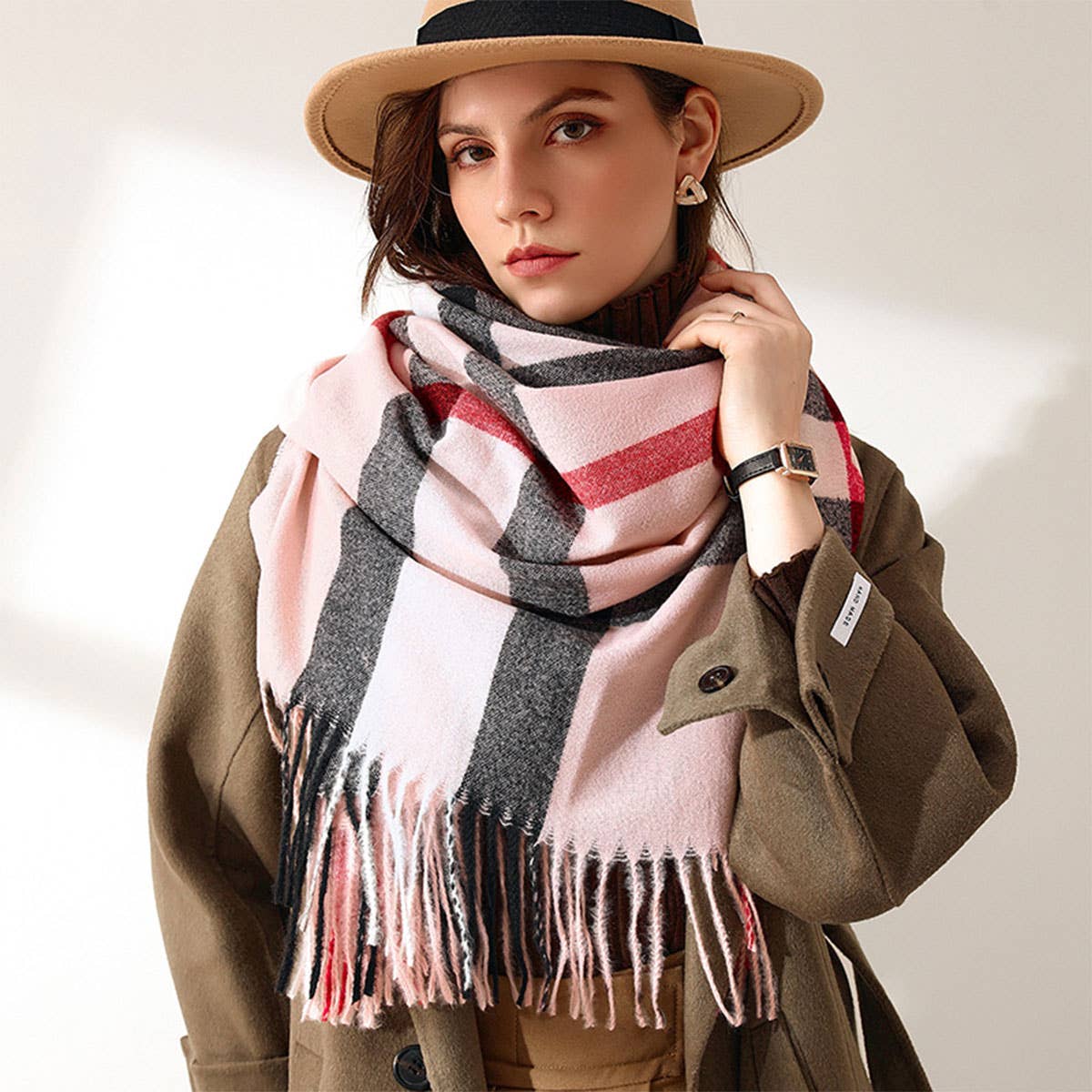 Sweet Stripe Winter Scarf ? Soft Mid-Length Wrap