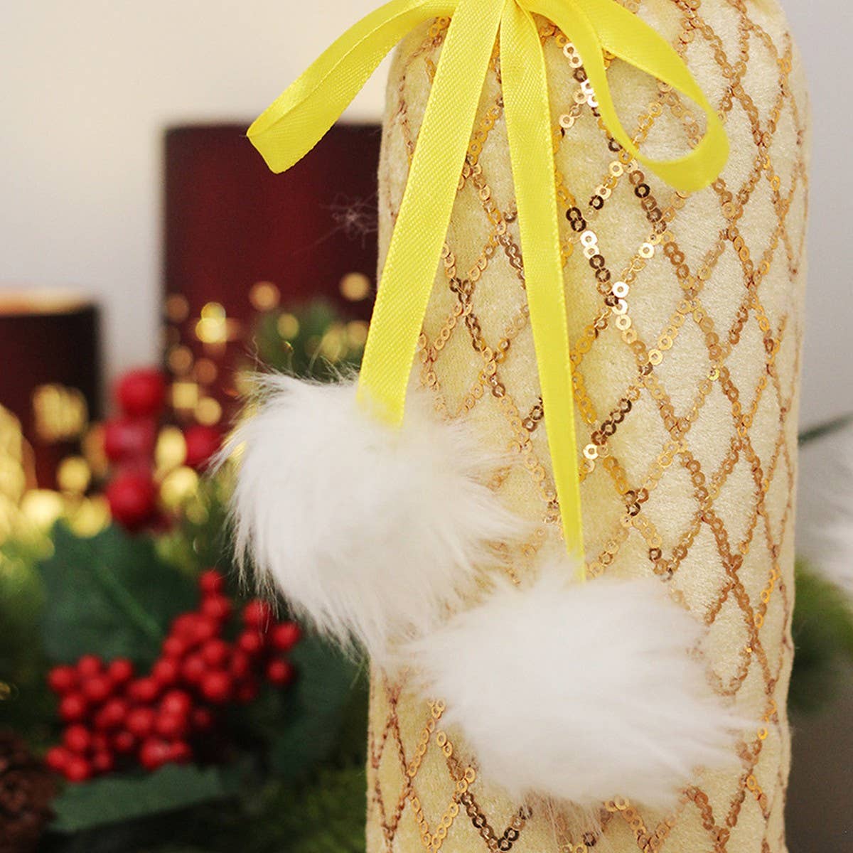 Christmas Sequin Wine Bottle Cover_CWAJE05377