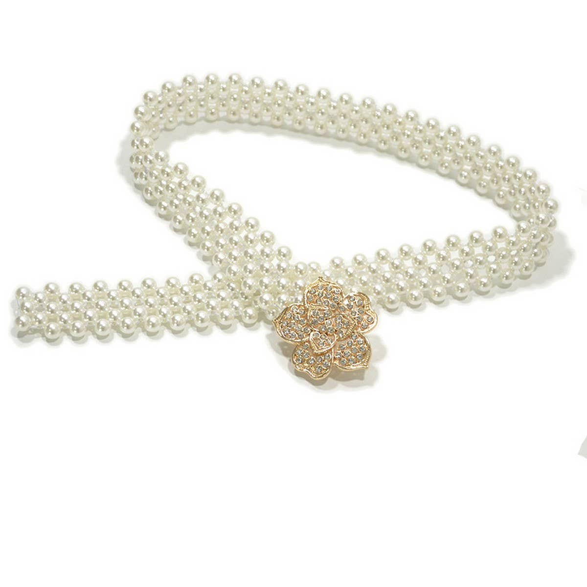 WOMEN'S PEARL RHINESTONE STRETCH WIDE BELT_CWABE0515