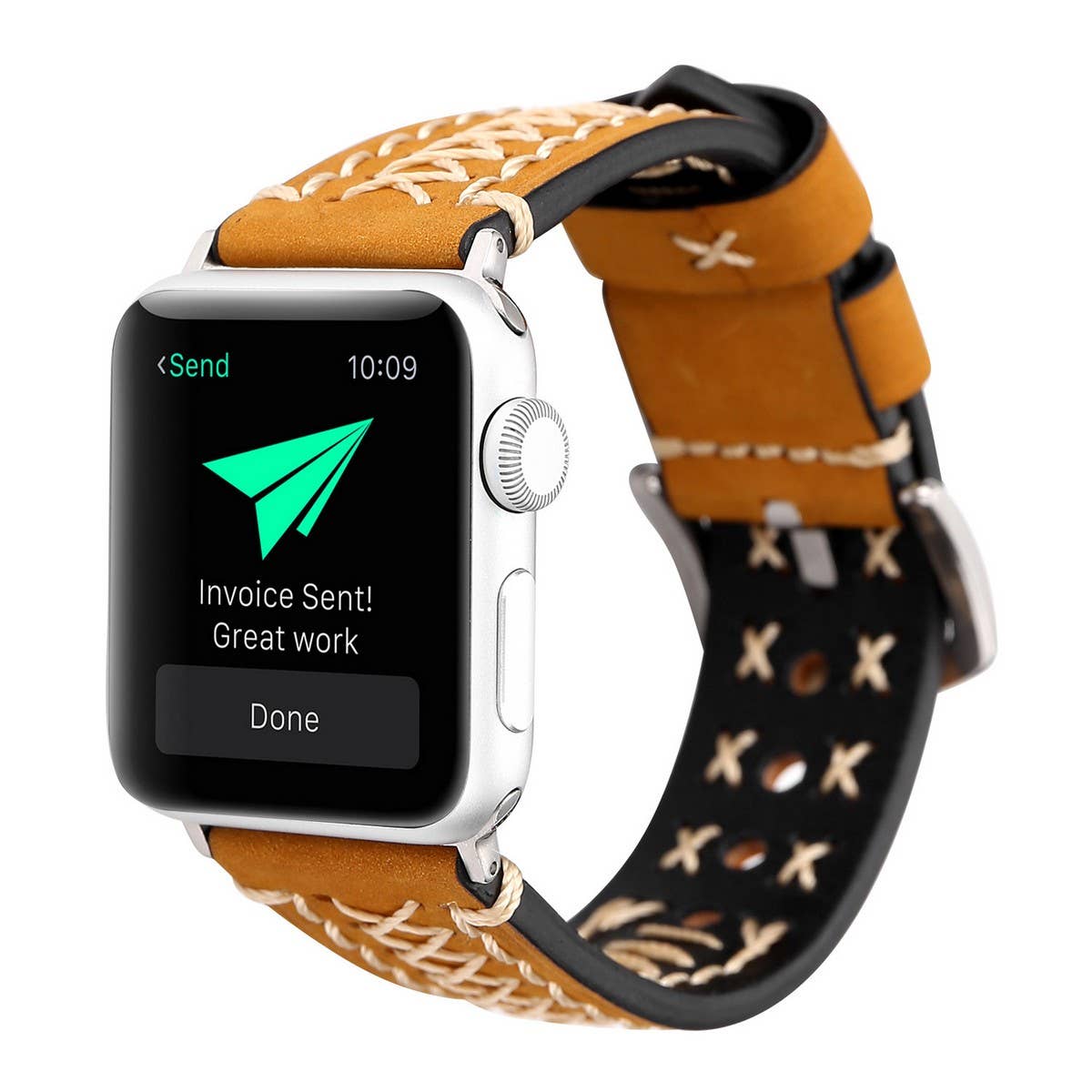 APPLE WATCH9-1 HANDMADE LEATHER STRAP_CWASC1580