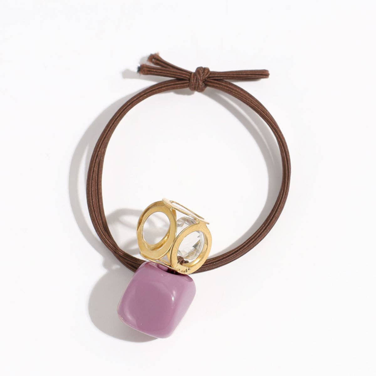 DOUBLE-LAYER HOLLOW SQUARE RHINESTONE HAIR ROPE