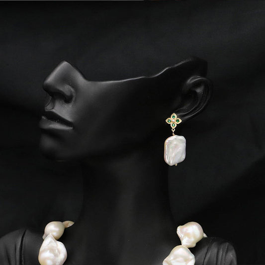 NEW NATURAL FRESHWATER PEARL EARRINGS FOR WOMEN
