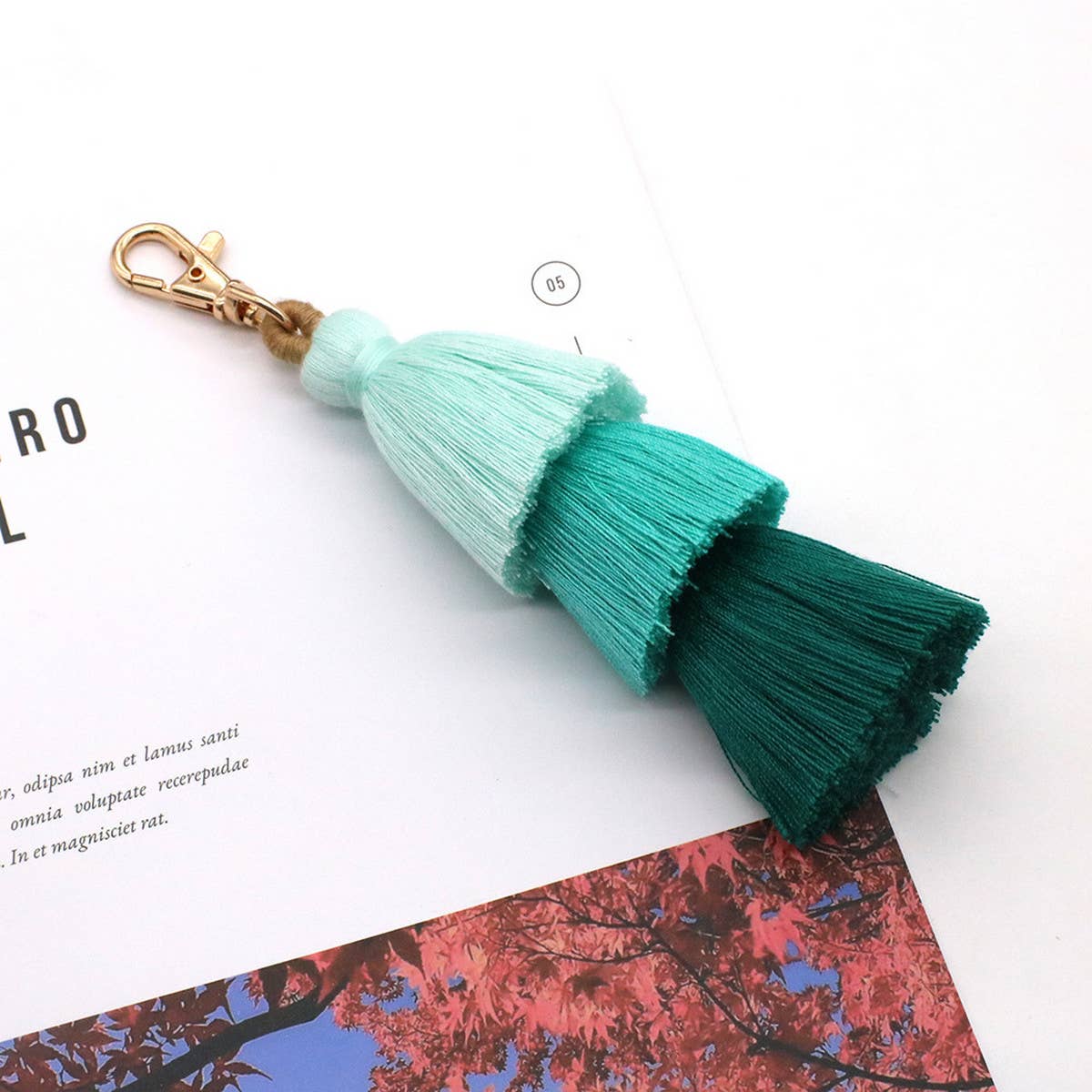 HANDMADE COTTON ROPE TASSEL KEYCHAIN