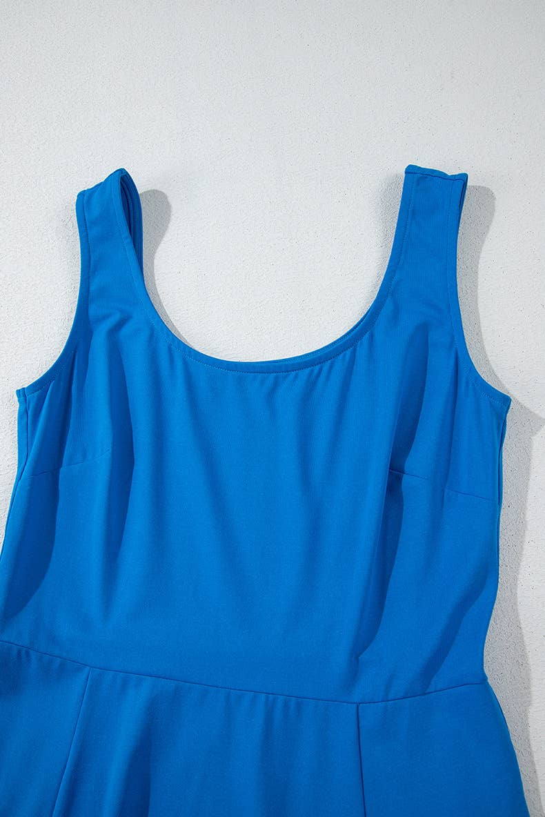 Elegant solid-color fashion sleeveless dress