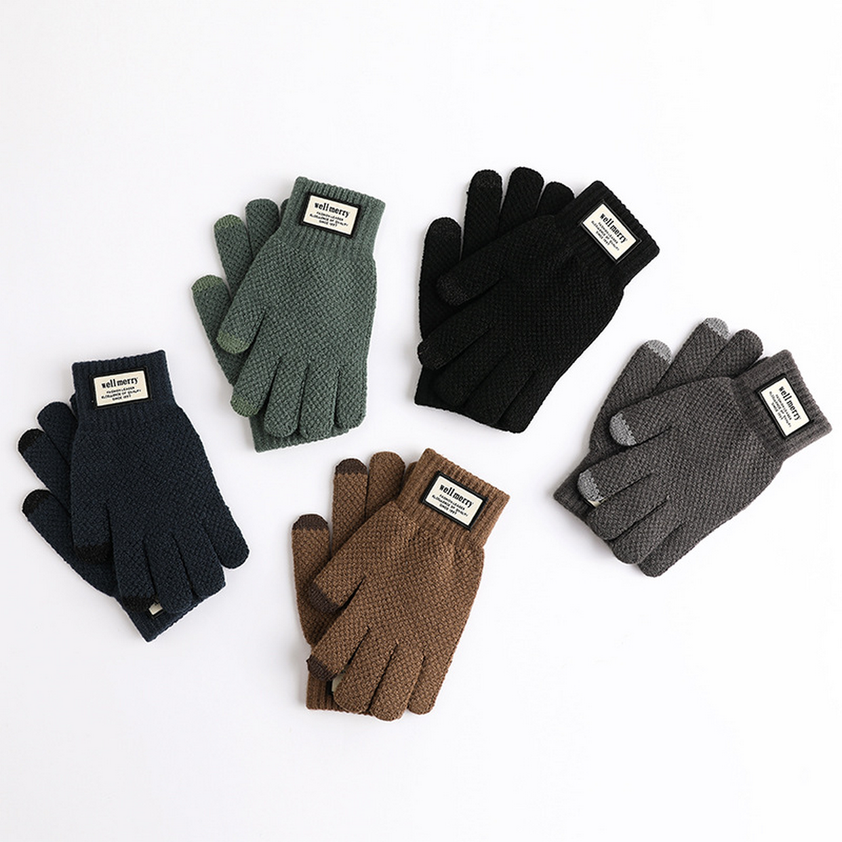 Men¡¯s Knit Touchscreen Gloves ? Thick & Warm_CWAG0516
