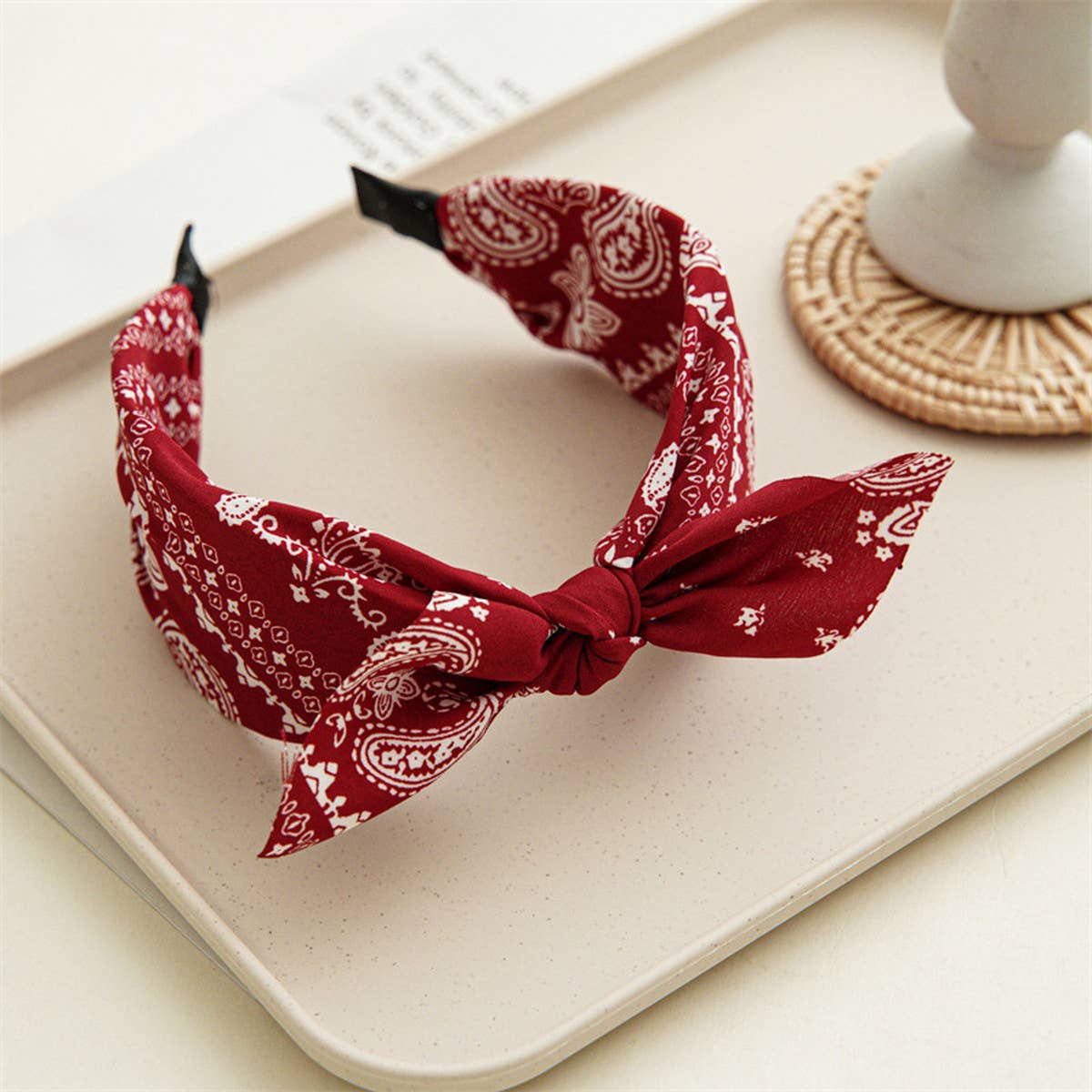 WOMEN NEW CASHEW NUT FLOWER WIDE HEADBAND_CWAHA0831