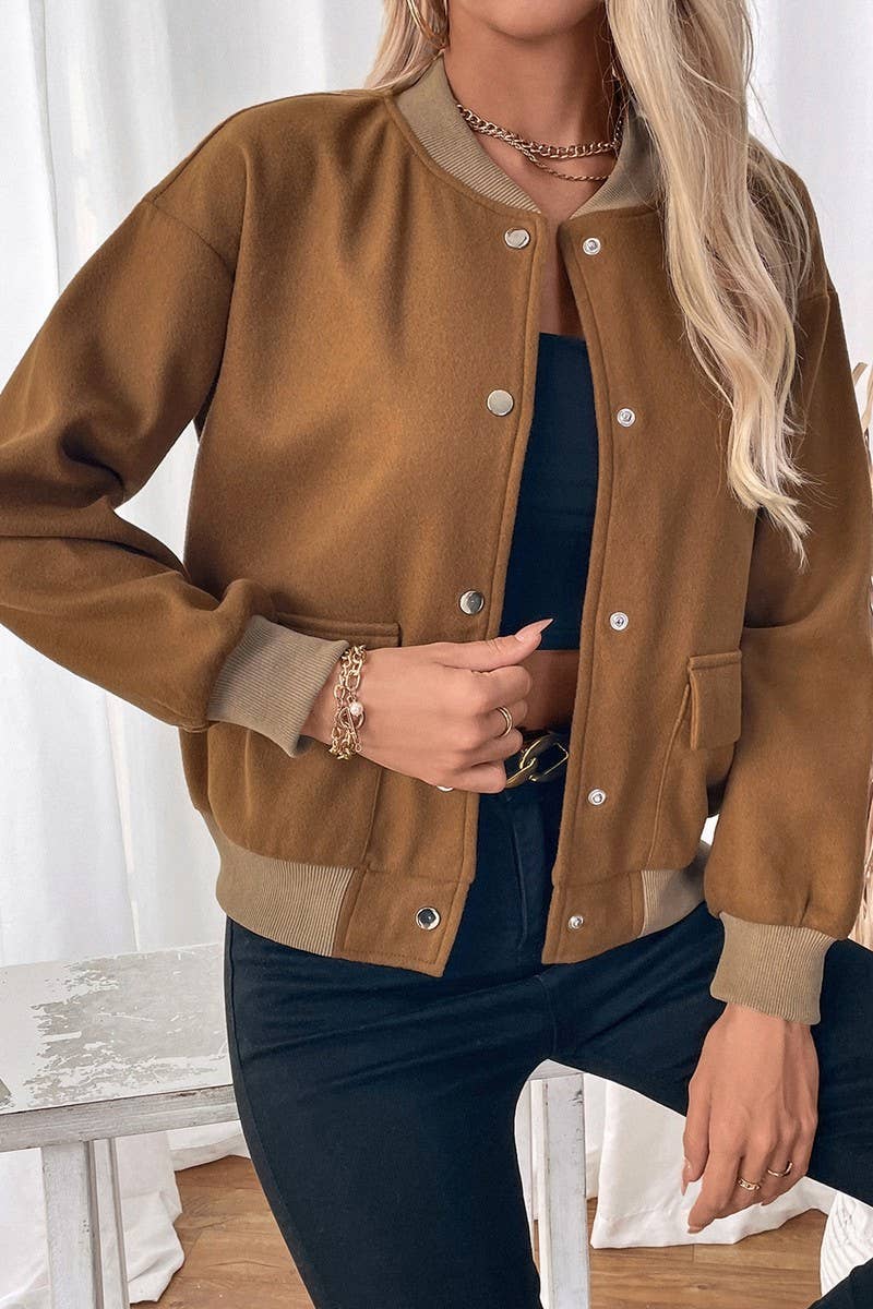 CWOJA1232_STAND COLLAR POCKET CARDIGAN JACKET