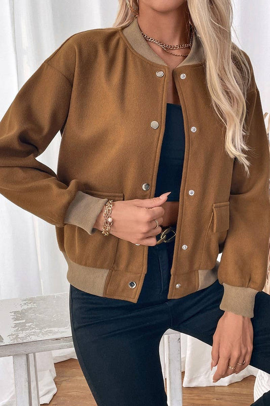 CWOJA1232_STAND COLLAR POCKET CARDIGAN JACKET