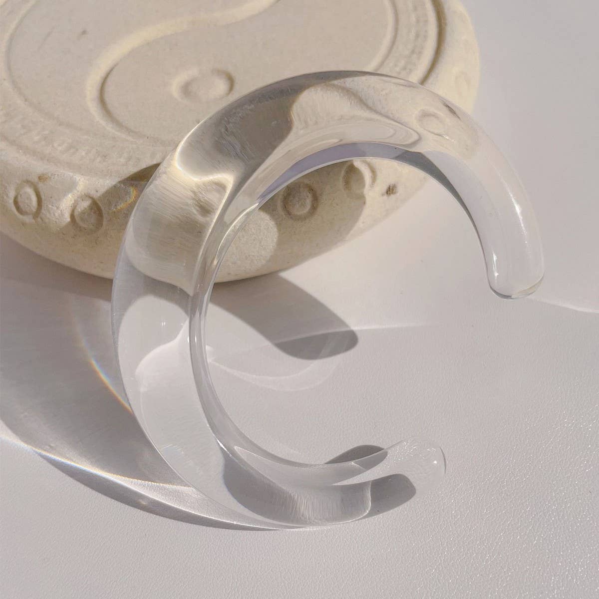 Thin Open Cuff Acrylic Bracelet for Petite Women