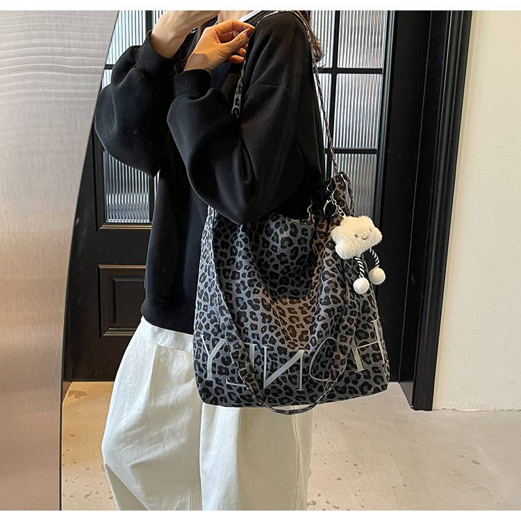 Leopard print large-capacity single-shoulder bag