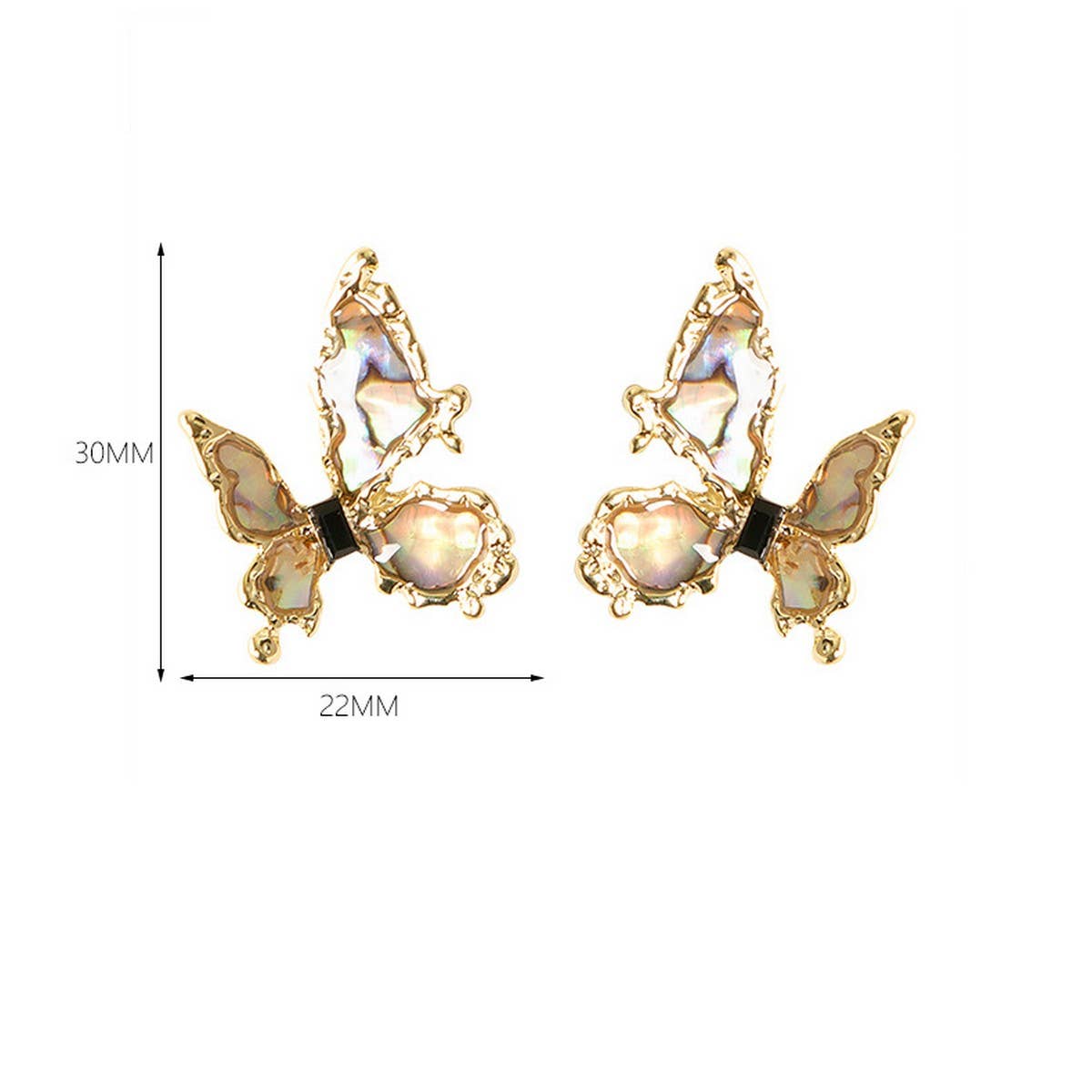 COLORFUL ABALONE BUTTERFLY EARRINGS