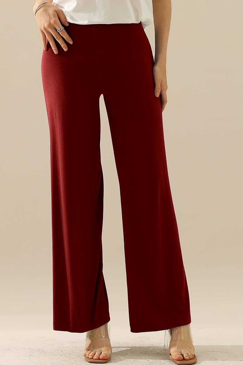 CWBLP410_HIGH WAIST WIDE LEG PALAZZO LOOSE CASUAL PANTS