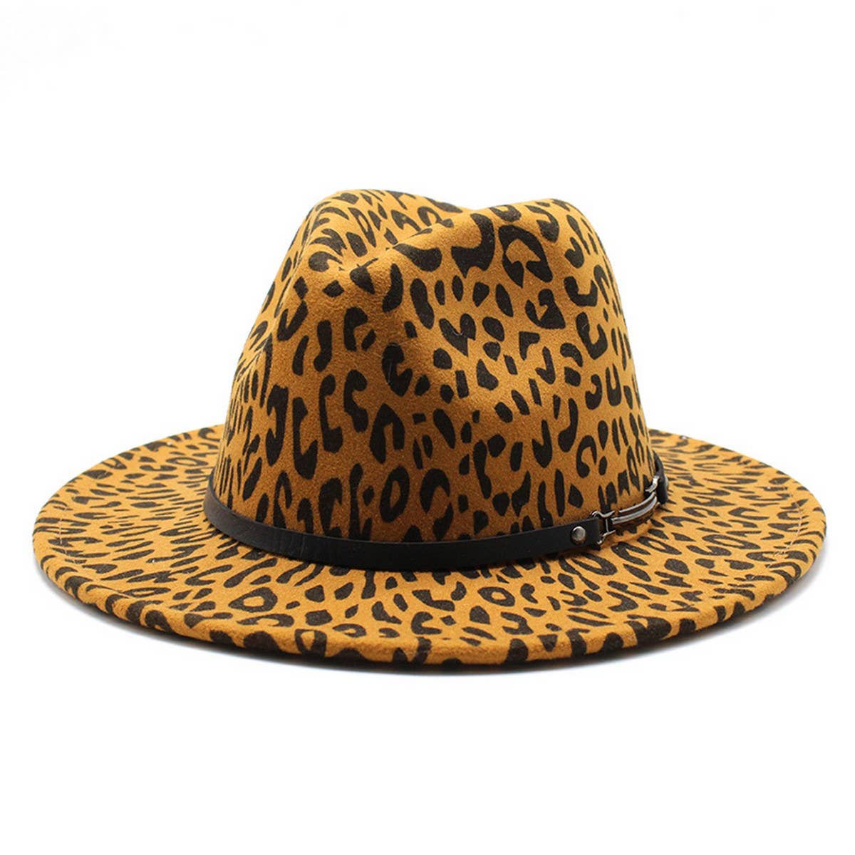 FASHION LEOPARD PRINT WOOLEN HAT JAZZ HAT FELT HAT_CWAH2567