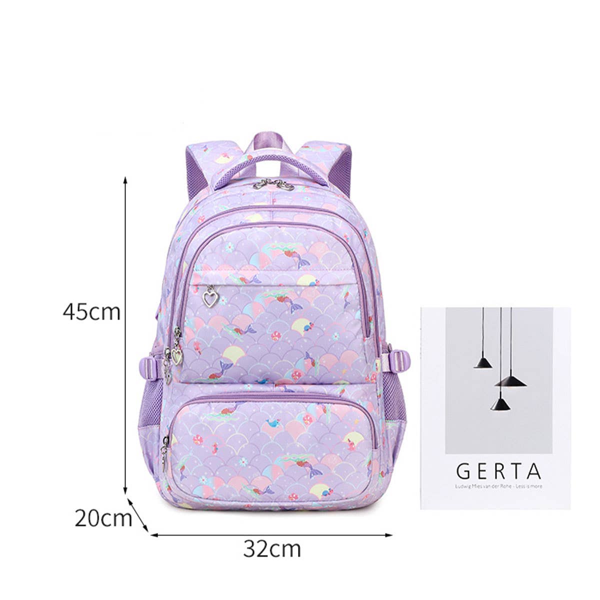 Girls¡¯ Backpacks for School ? 3-Piece Ocean Design_CWAB5392