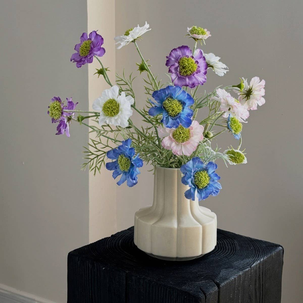 Faux Chrysanthemum & Moss Grass for Home Decor