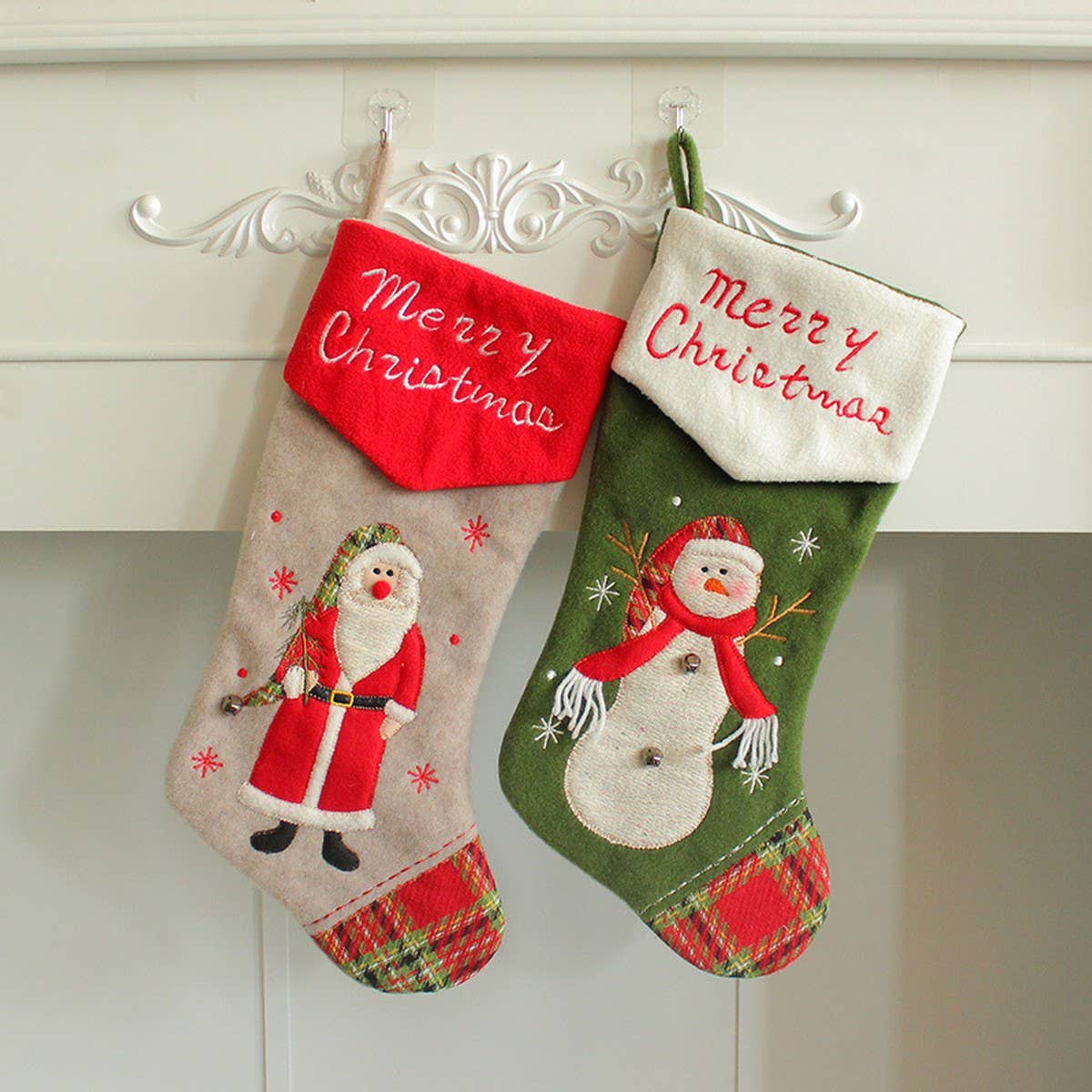 EMBROIDERED GIFT CHRISTMAS STOCKING CANDY BAG