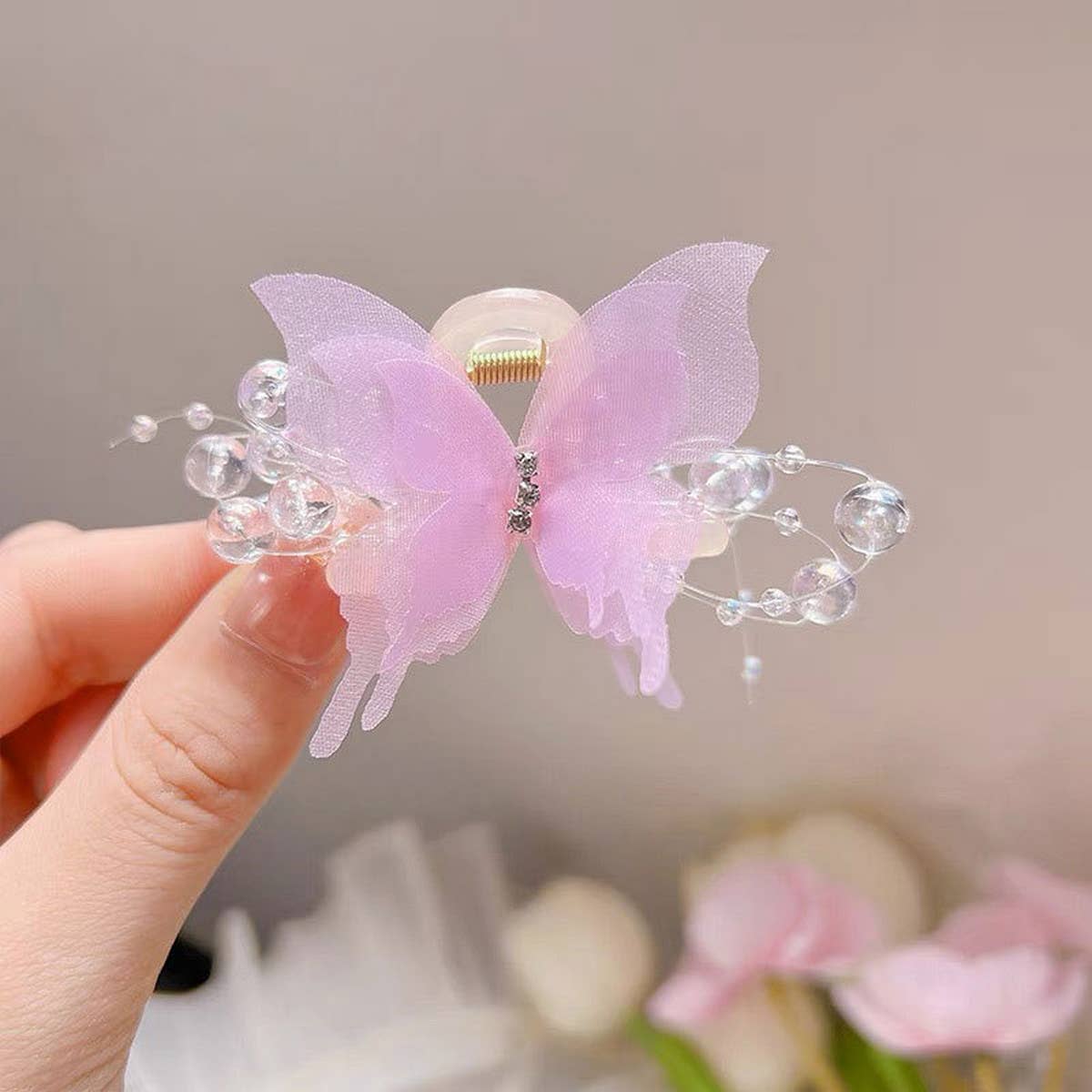 Sweet Rhinestone Butterfly Mini Claw, Sparkly Clip