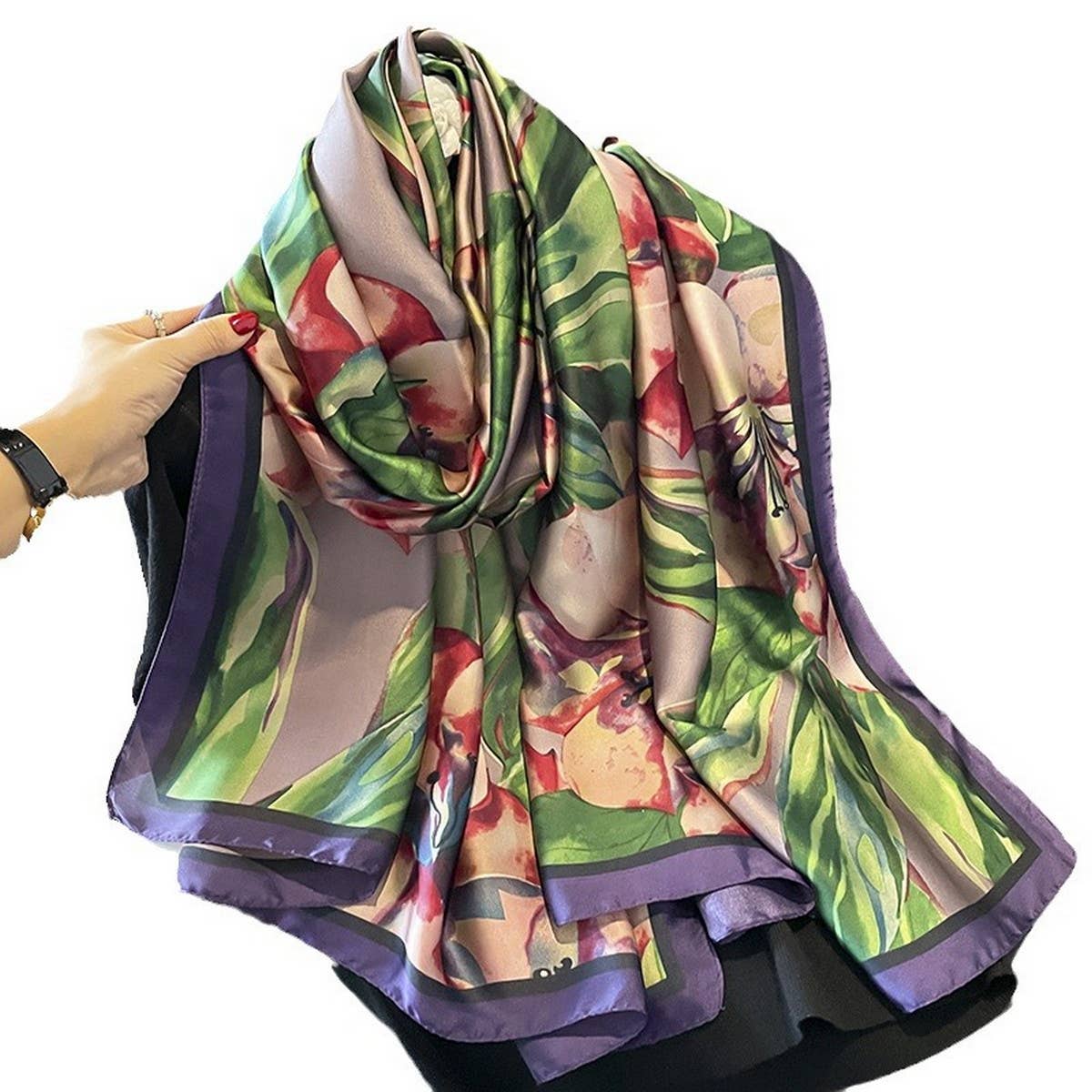 Satin Thin Scarf Shawl for Beach & Neck Wrap