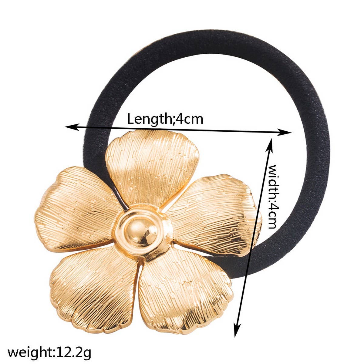 Minimalist Geometric Metal Flower Hair Tie