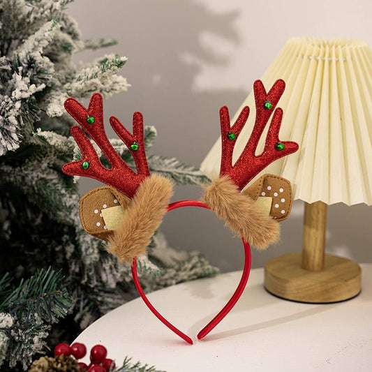 CWAHA07531_CHRISTMAS REINDEER ANTLER PLUSH HEADBAND