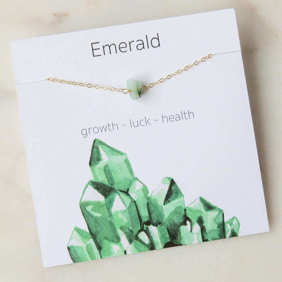 NATURAL CRYSTAL GRAVEL PENDANT NECKLACE WITH CARD