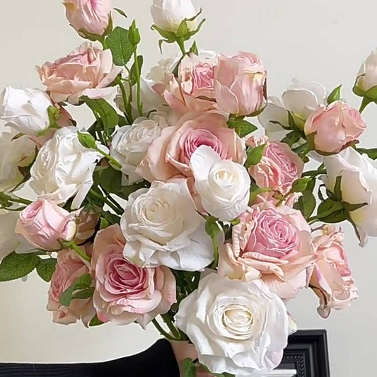 Vintage Dried-Look 3-Head Artificial Roses