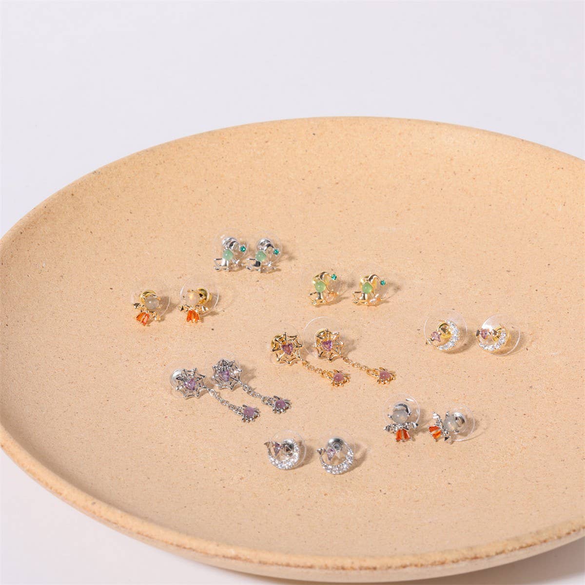 Halloween Devil Spider Witch Bat Heart Earrings