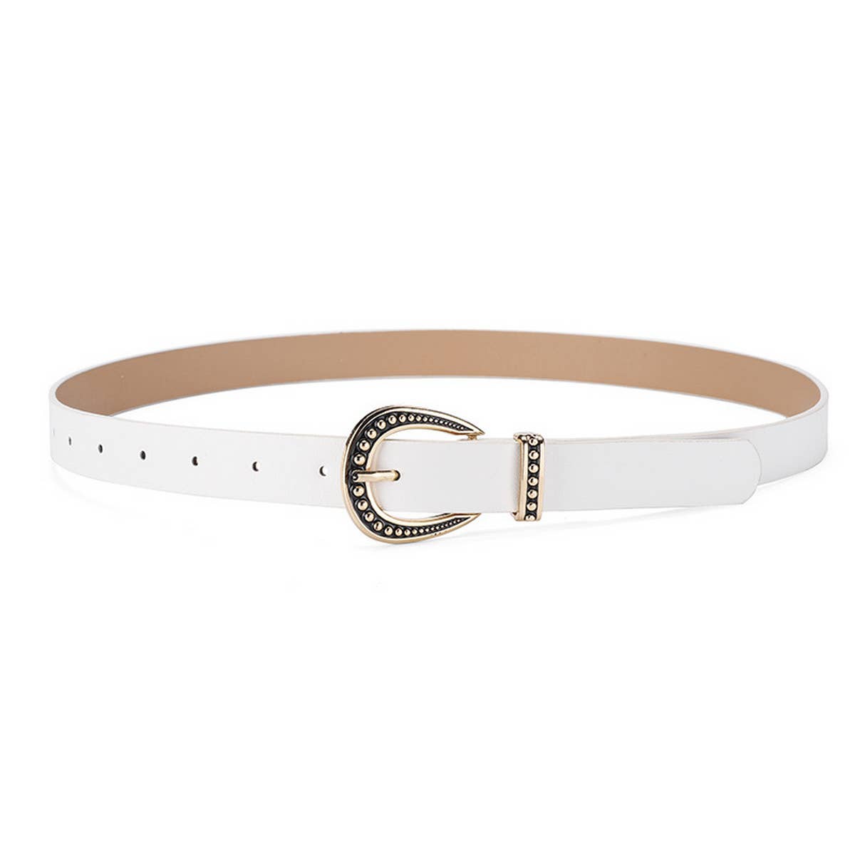 WOMEN SIMPLE SOLID COLOR PIN BUCKLE BELT_CWABE0358