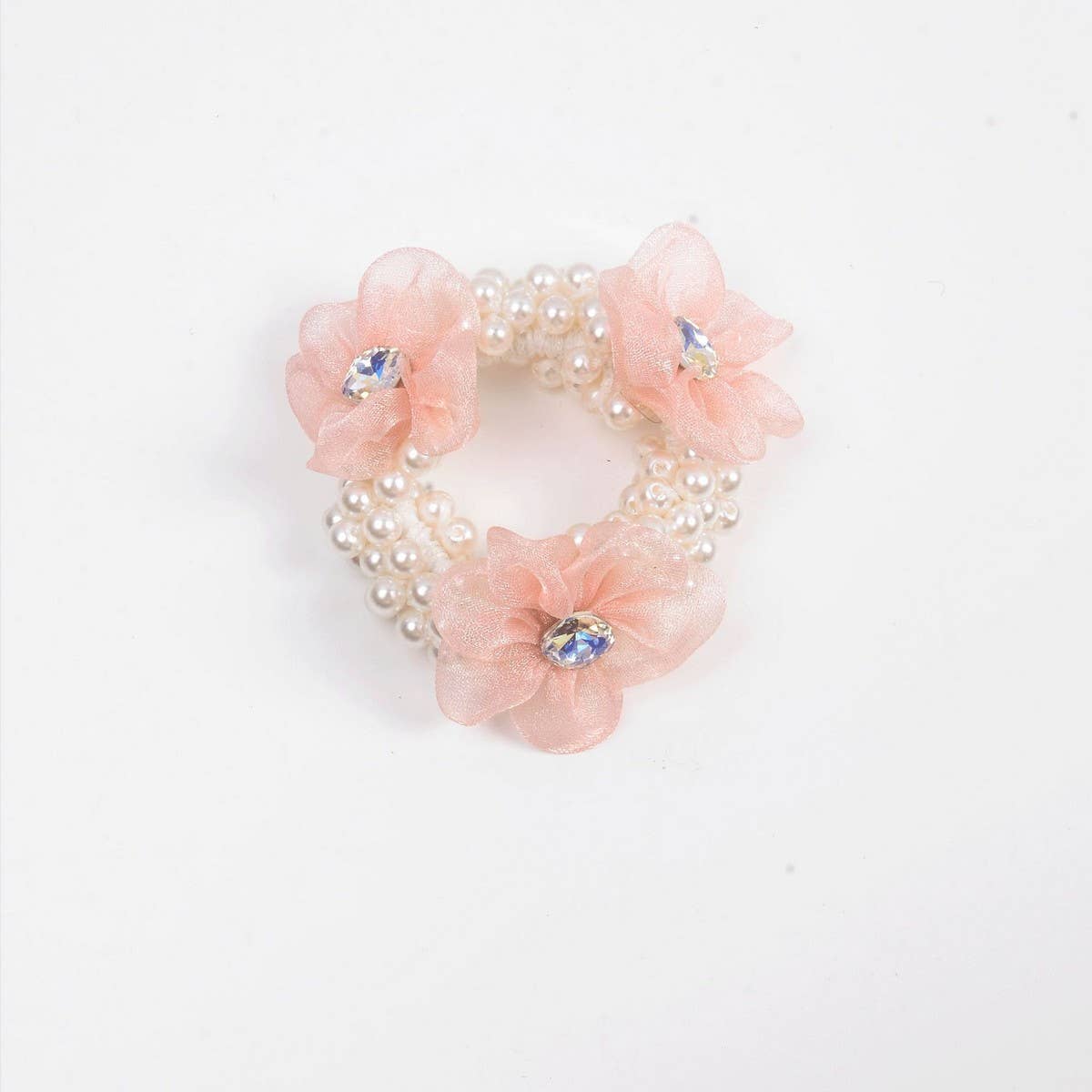 Elegant Pearl Organza Hair Tie for Women