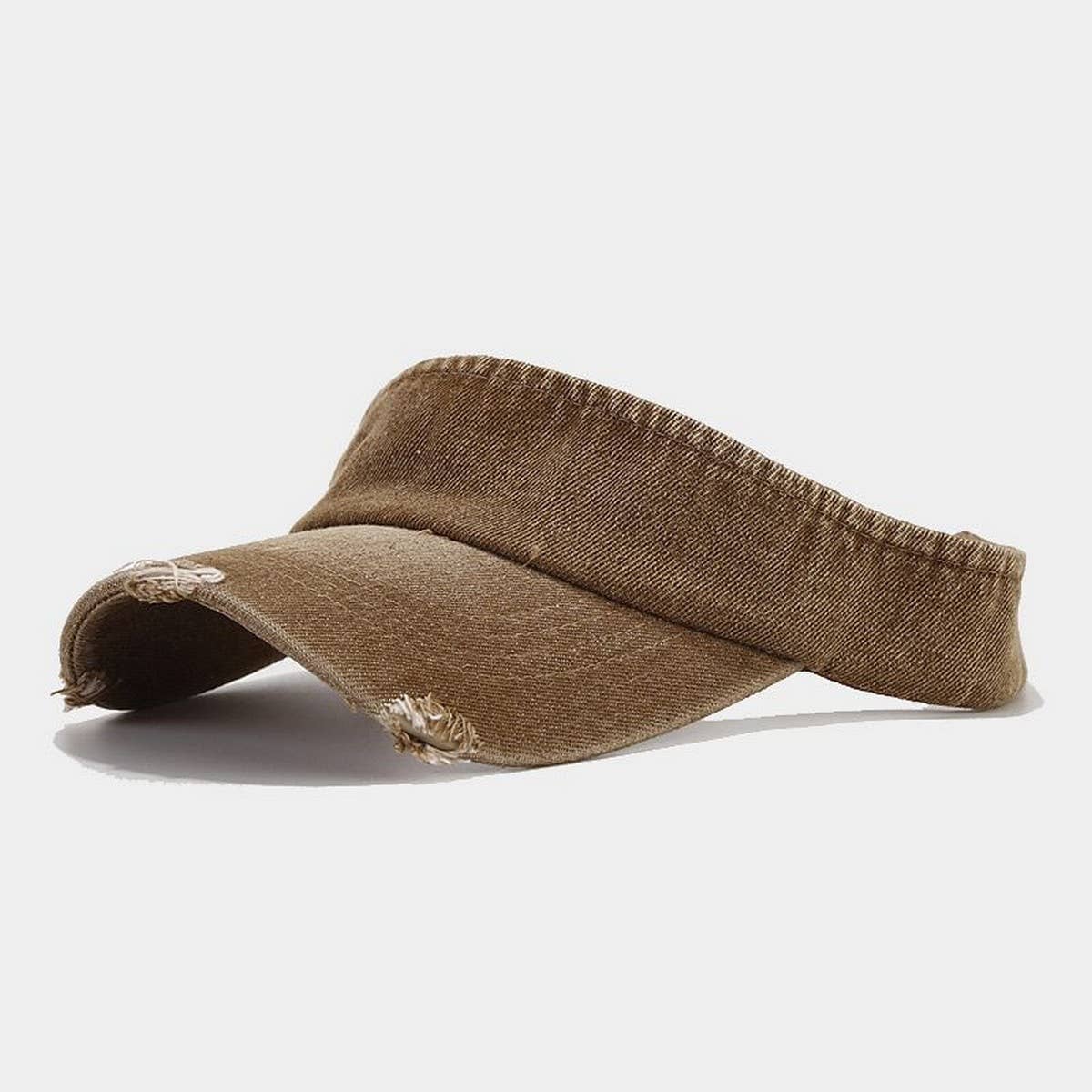 Distressed Denim Visor Hat - Vintage Sunshade Cap_CWAH3286