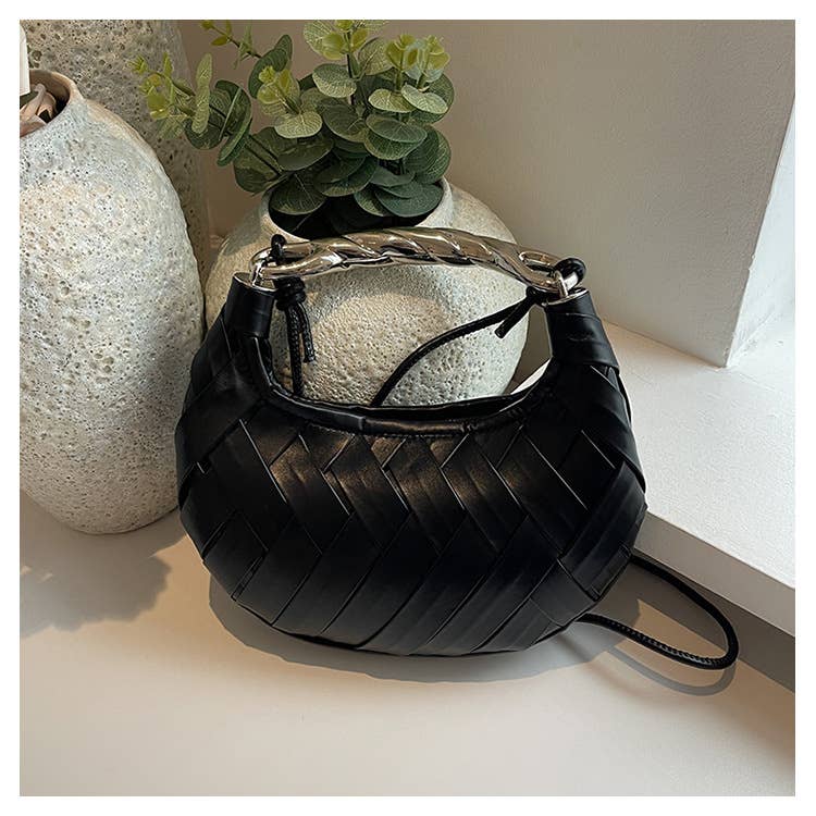 Fashionable niche woven hand-held crossbody bag