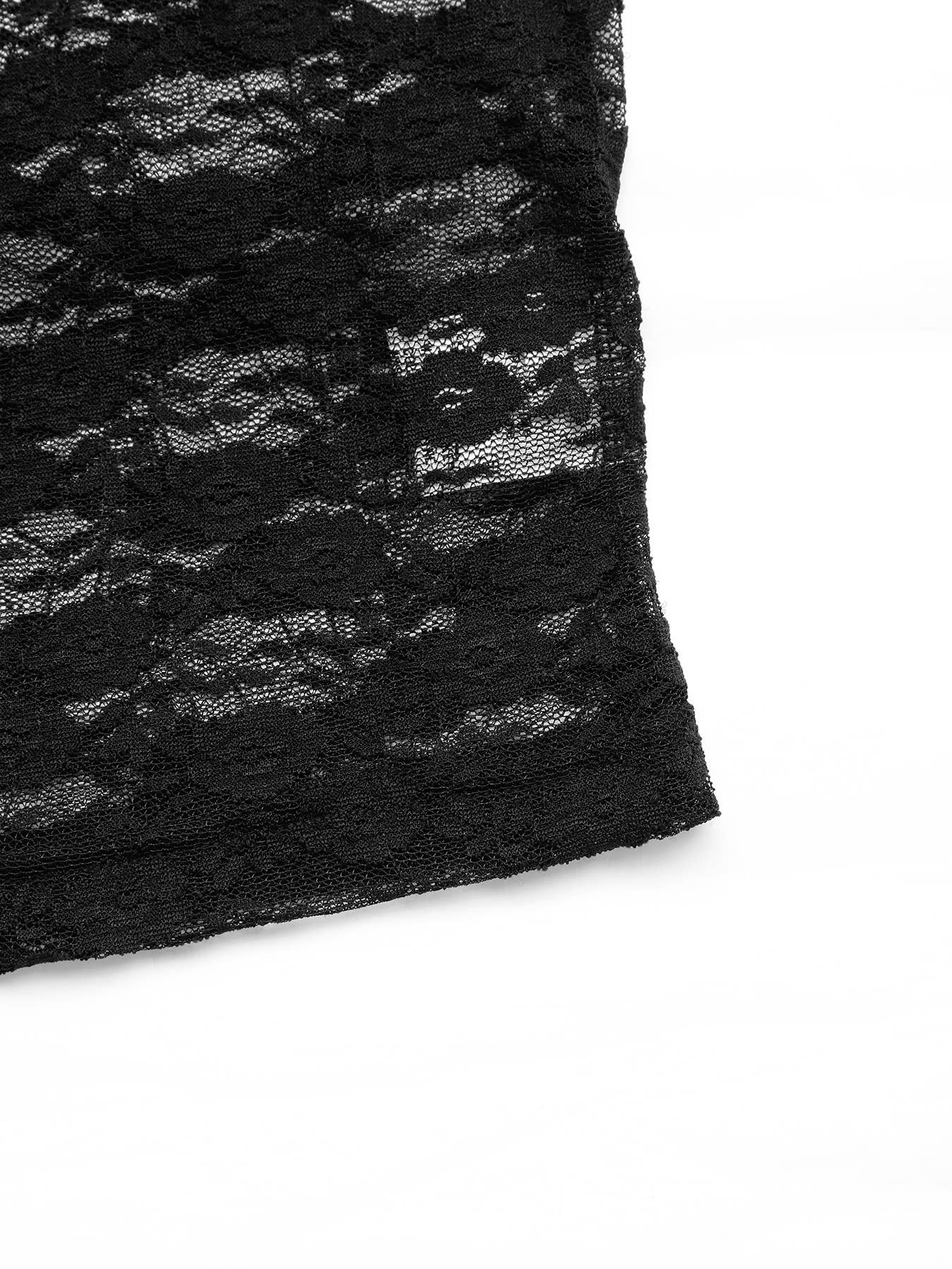 Sheer Lace Slim Fit Crop Tank Top for Y2K Look